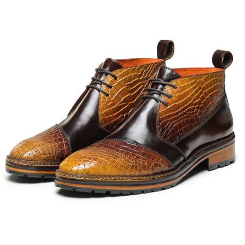 Classic Chukka Boots- Croc Tan & Brown