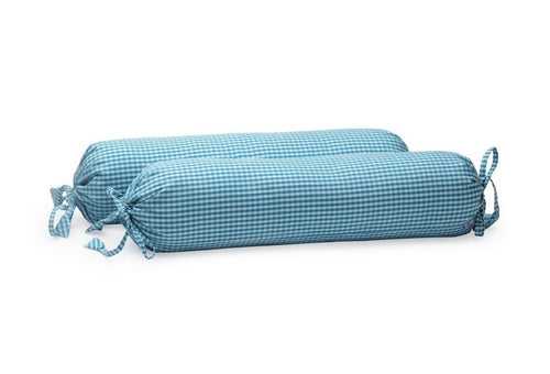 ‘Blue Checks’ Organic Baby Bolster Cover