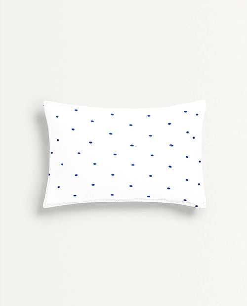 ‘Cream & Navy Dots’ Organic Junior Pillow Cover