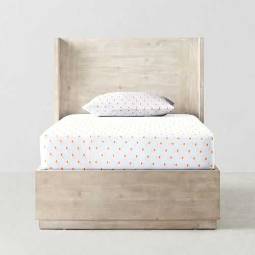 'Neon Orange Dots' Organic Junior Fitted Sheet