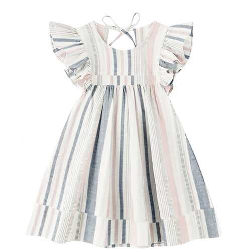 'Pink and Grey Stripe' Organic Sleeve Nightdress