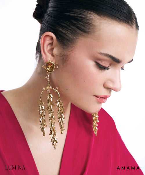 Vine Crest Girandole Earrings In Gold