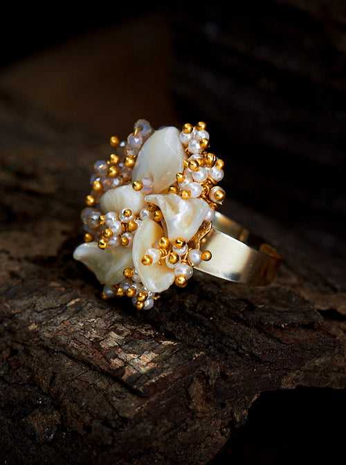 Jasmine White Stone Handmade Ring