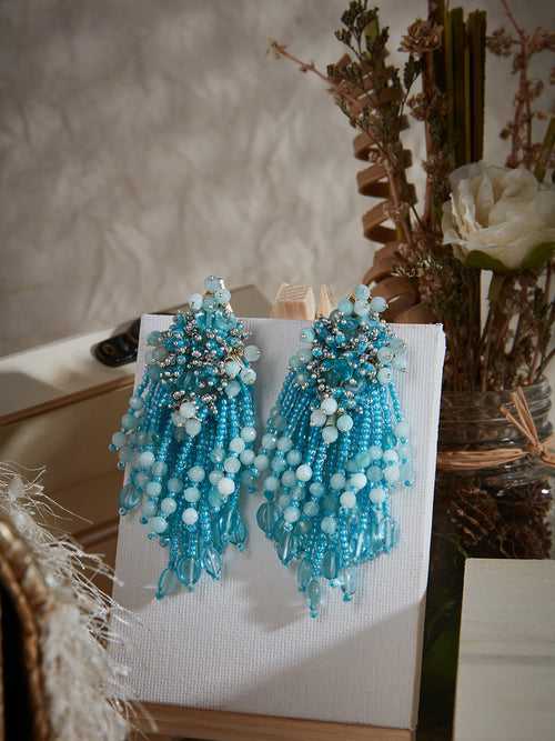 Sky Blue Contemporary Danglers For Statement Fashion