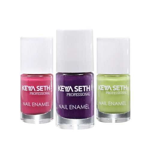 Mint Green + Grape Love + Soothing Pink Long Wear Nail Enamel Enriched with Vitamin E & Argan Oil
