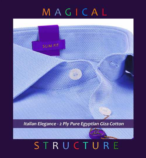 Nelson- Azure Blue Magical Structure- 2 Ply Egyptian Giza Cotton-Delivery from 17th May
