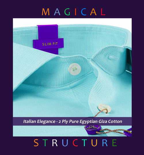 Daytona- Turquoise Magical Structure- 2 Ply Egyptian Giza Cotton-Delivery from 17th May