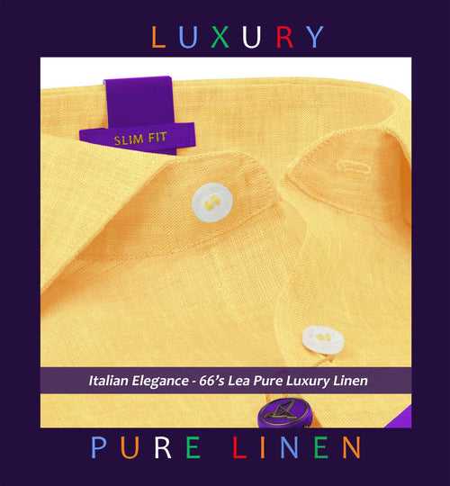Loreto- Canary Yellow Solid Linen- 66's Lea Pure Luxury Linen