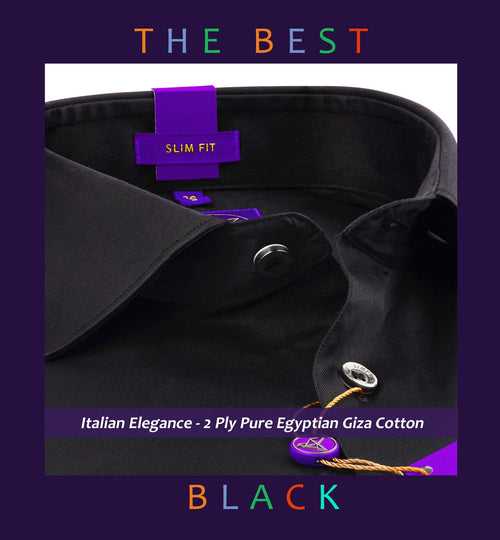 Alberta- The Best Formal Black- 2 Ply Egyptian Giza Cotton-Delivery from 17th May
