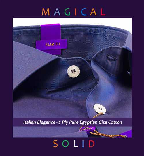 Thebes- Royal Purple Solid Twill- 2 Ply Egyptian Giza Cotton-Delivery from 17th May