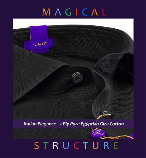 Vasco- Best Formal Black Structure- 2 Ply Pure Egyptian Giza Cotton-Delivery from 1st May