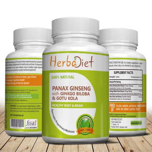 Ginkgo Biloba, Panax Ginseng with Gotu Kola Extract Capsules