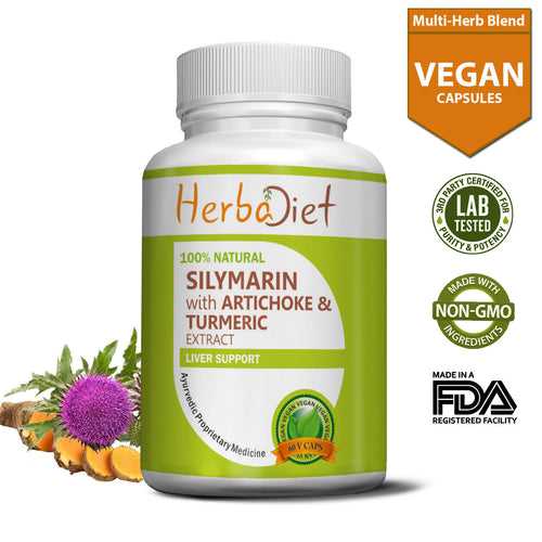 Liver Detox Support w/ Milk Thistle Extract Silymarin Turmeric Curcumin Capsules