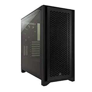 Corsair Tempered Glass, Alloy Steel 4000D Airflow Tempered Glass Mid-Tower ATX Case, Black (CC-9011200-WW)