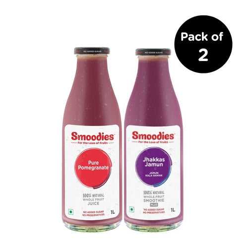 Smoodies 1L Combo- Pack of 2- Jamun, Pomegranate