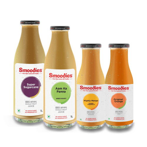 Smoodies Sugarcane/Aam Panna, 1L + Mango/Orange, 200 ML