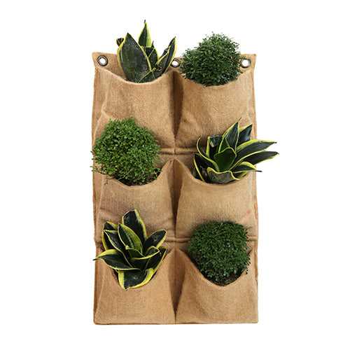 Maplescrub - 6 Pocket Jute Wall Planter (Vertical)