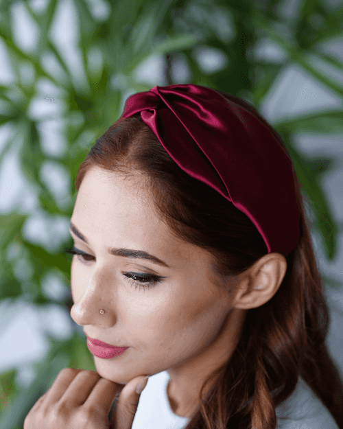 Berry Burgundy Silk Hairband