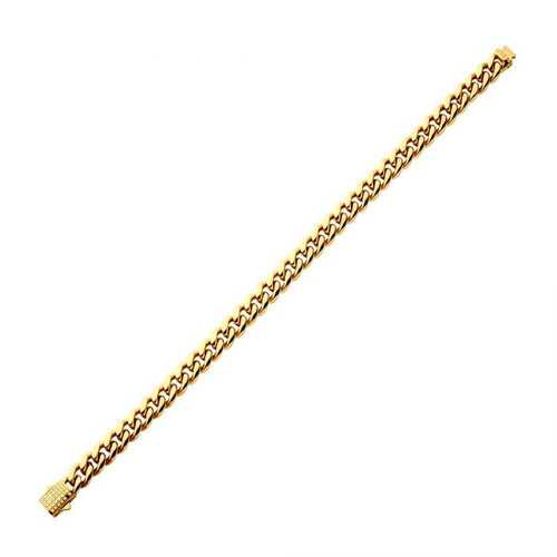 18K Gold Plated Stainless Steel 8mm Miami Cuban with CZ Bracelet