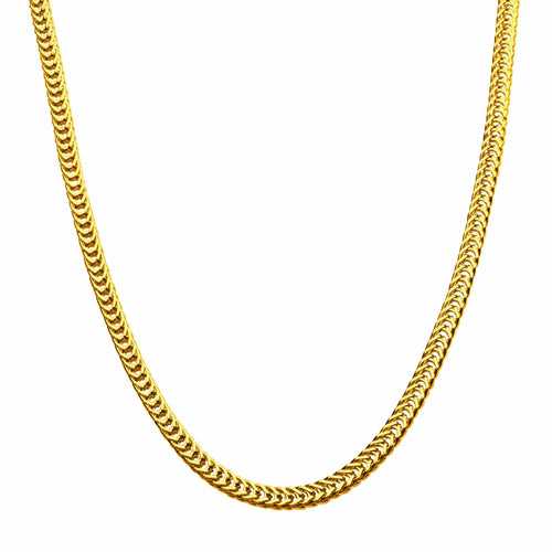 18K Gold Plated Stainless Steel 4mm Foxtail Chain