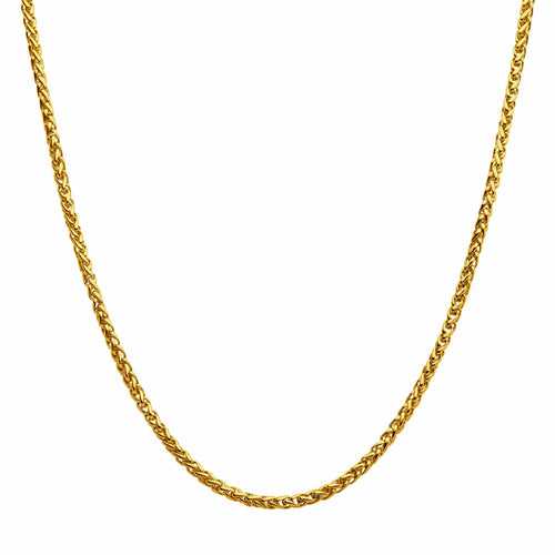 18K Gold Plated Stainless Steel 4mm Wheat Chain