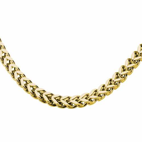 Golden Tone Stainless Steel 6mm Franco Link Chain