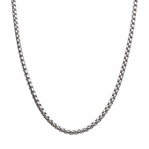 Silver Tone Stainless Steel 4mm Bold Box Chain