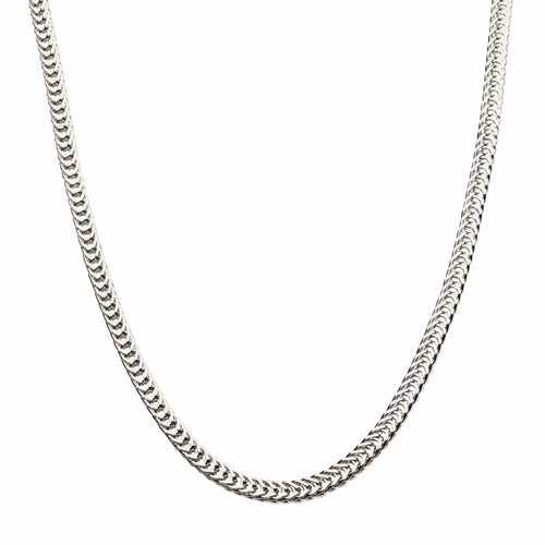 Silver Tone Stainless Steel 4mm Foxtail Chain