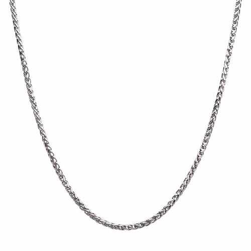 Silver Tone Stainless Steel 4mm Wheat Chain
