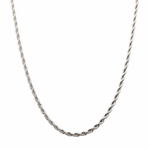 Silver Tone Stainless Steel 6mm Rope Chain