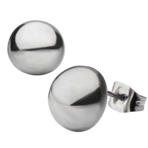 Silver Tone Stainless Steel Small Round Dome Studs