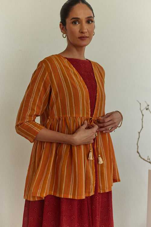 Amber Mulmul Hand Woven Overlay