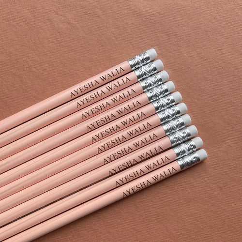 Personalised Pastel Pink Pencils