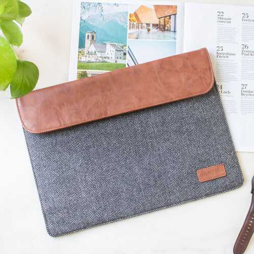 Zeus Macbook Sleeve / Laptop Sleeve (Grey Herringbone) - SAMPLE SALE