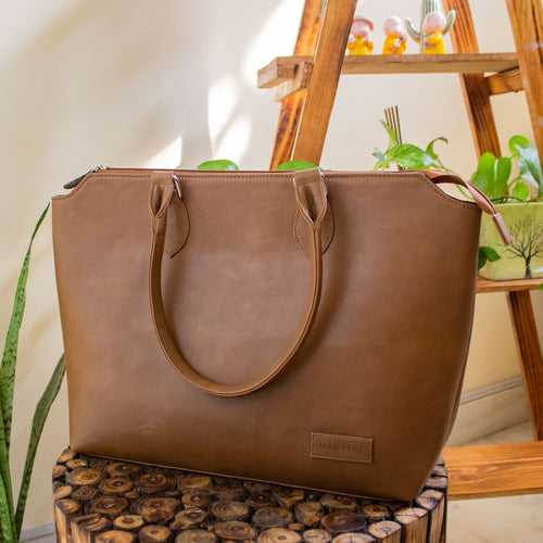 Essentials - Peanut Brown Tote Bag for Women - SAMPLE SALE