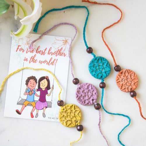 Flo-Rakhi with Card (Set of Five)