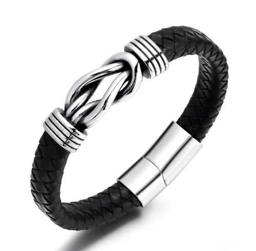 Homme Vegan Leather & Steel Bracelet - Loop