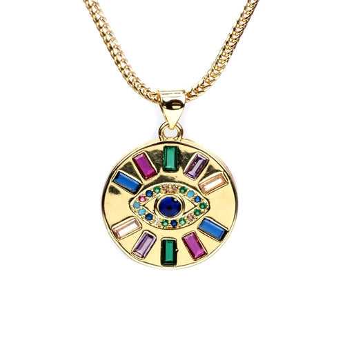 Zenith Evil Eye Stone Pendant Chain Necklace