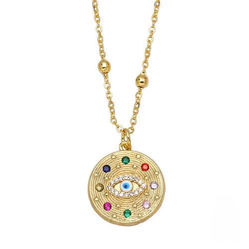 Planetaria Evil Eye Pendant Chain Necklace