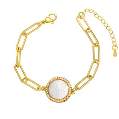 White Vintage Stone Adjustable Bracelet