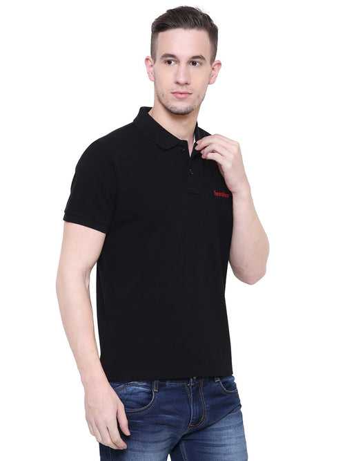 SeeandWear Men's Polo Collar Black T-Shirt