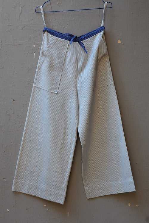 Blue Stripes Straight Pants in Size 'S'