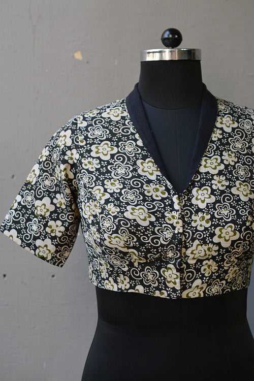 Cotton Blouse with Collar: Printed