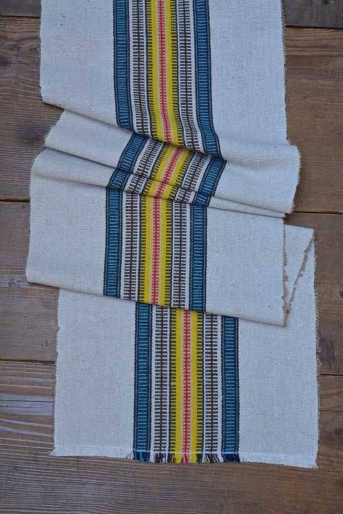 Cotton Table Runner: Yellow & Blue