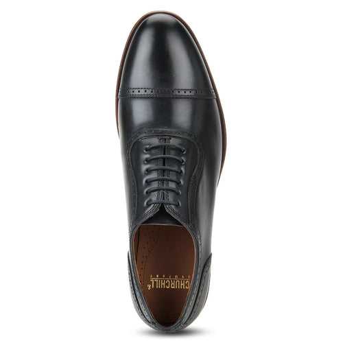 Scott: Navy Blue Toe-Cap Oxford