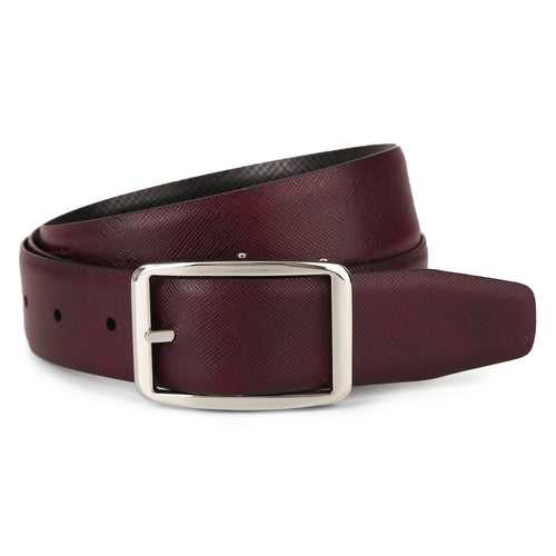 Jake: Burgundy & Black Reversible Belt