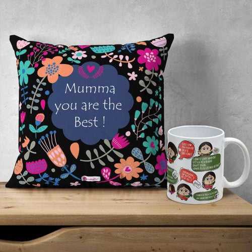 Mumma You Are The Best Printed Cushion & Coffee Mug Gift for Mother