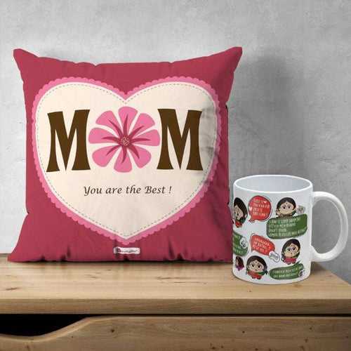 Mom You Are The Best Printed Cushion & Coffee Mug Gift for Mother