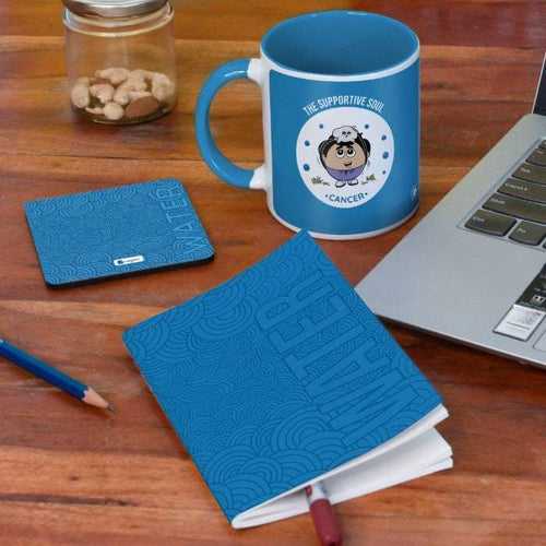 Cancer Zodiac Sign Gift Set Coffee Mug, Coaster, Diary Set Of 3