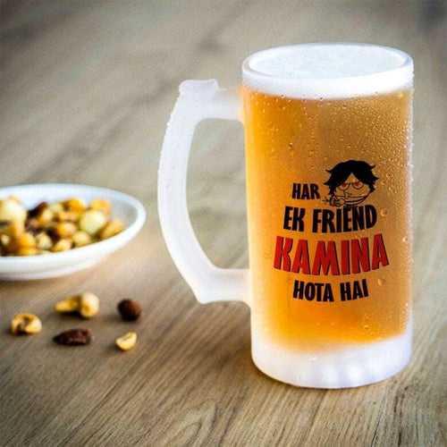 Friendship Day Quotes Printed Frosted Beer Mug For Friends 470 ml